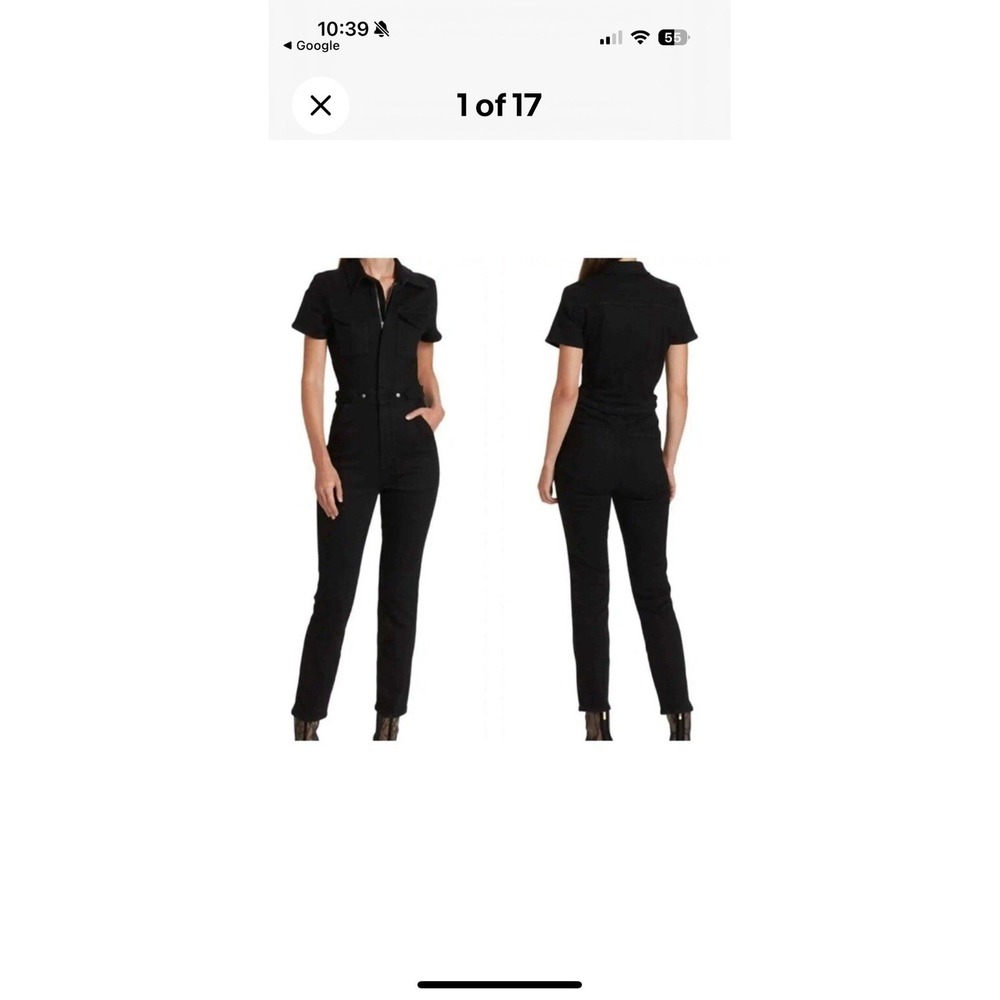 GOOD AMERICAN Women's Fit For Success Jumpsuit XS Black‎ Short Sleeve  NWT